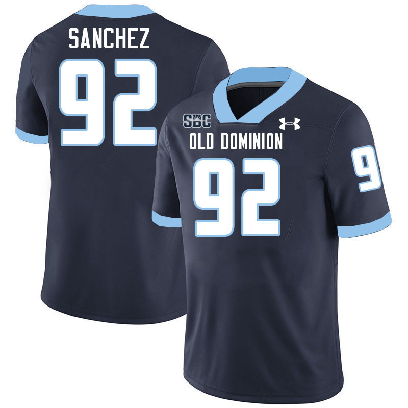 #92 Ethan Sanchez Old Dominion Monarchs College Football Jerseys Stitched-Navy